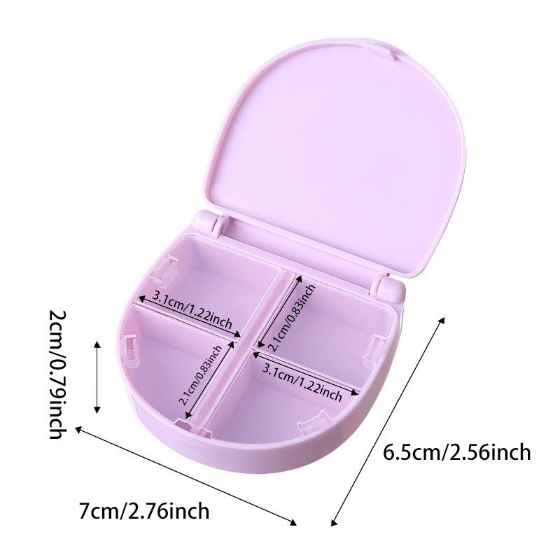Portable Mini Plastic Pill Box Travel Candy Color Storage Organizer Compact Four Grids Pill Cases Medicine Container Daily Use