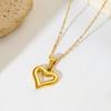 Hollow Heart Stainless Steel Pendant Necklace for Women - Fashionable and Durable Titanium Steel Jewelry