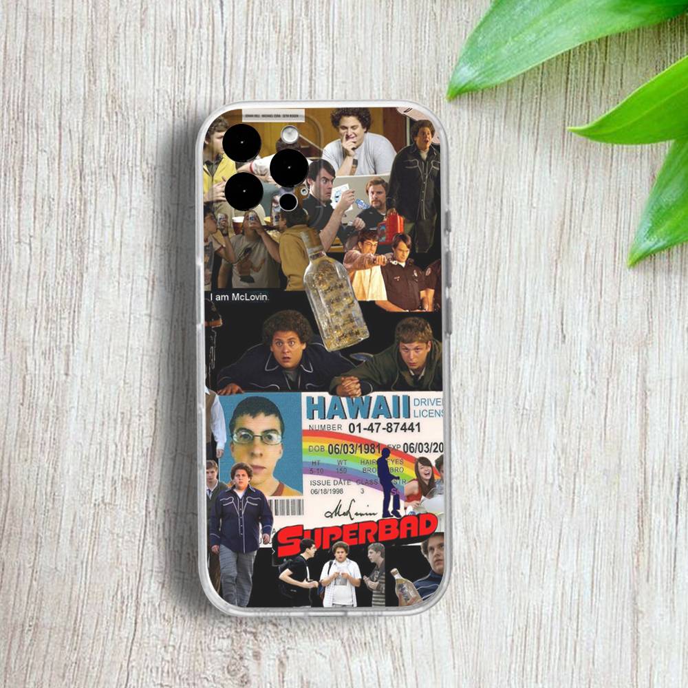 Mclovin M-Movie Superbad Phone Case For iPhone 17,16,15,14,13,12,11 Pro,Max,Plus,X,XS,XR,SE4,E Mini Transparent Soft Cover