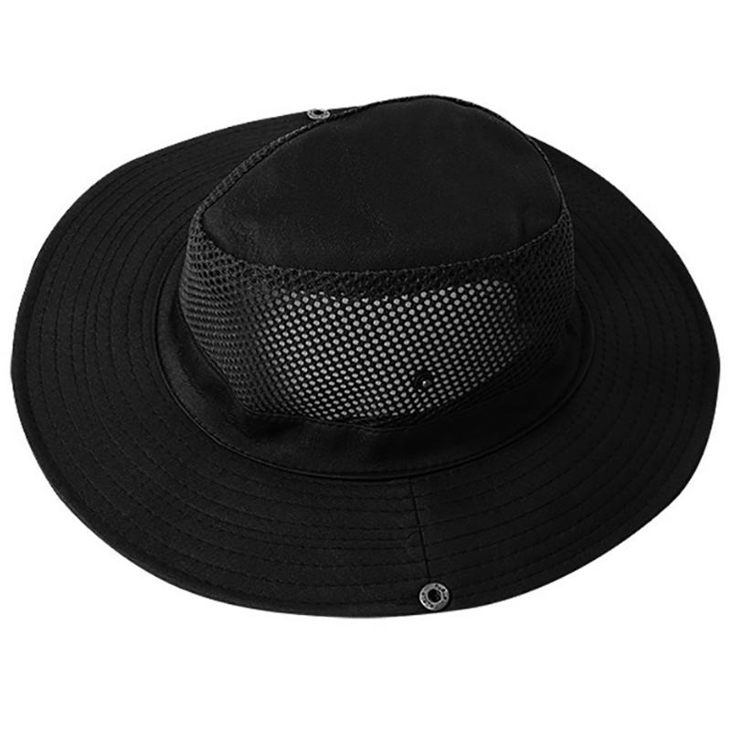Breathable Outdoor Men Folding Adjustable Mesh Sun Protection Hat Bucket