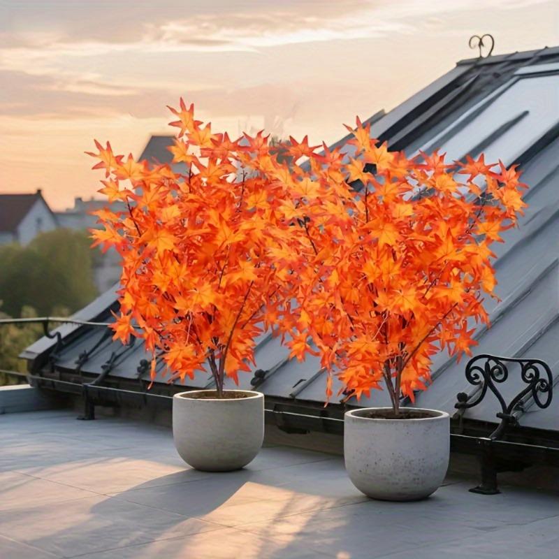 Thanksgiving Day Artificial Maple Tree Branches Realistic Fall Foliage Decor with Orange Leaves Durable Plastic Seasonal Display