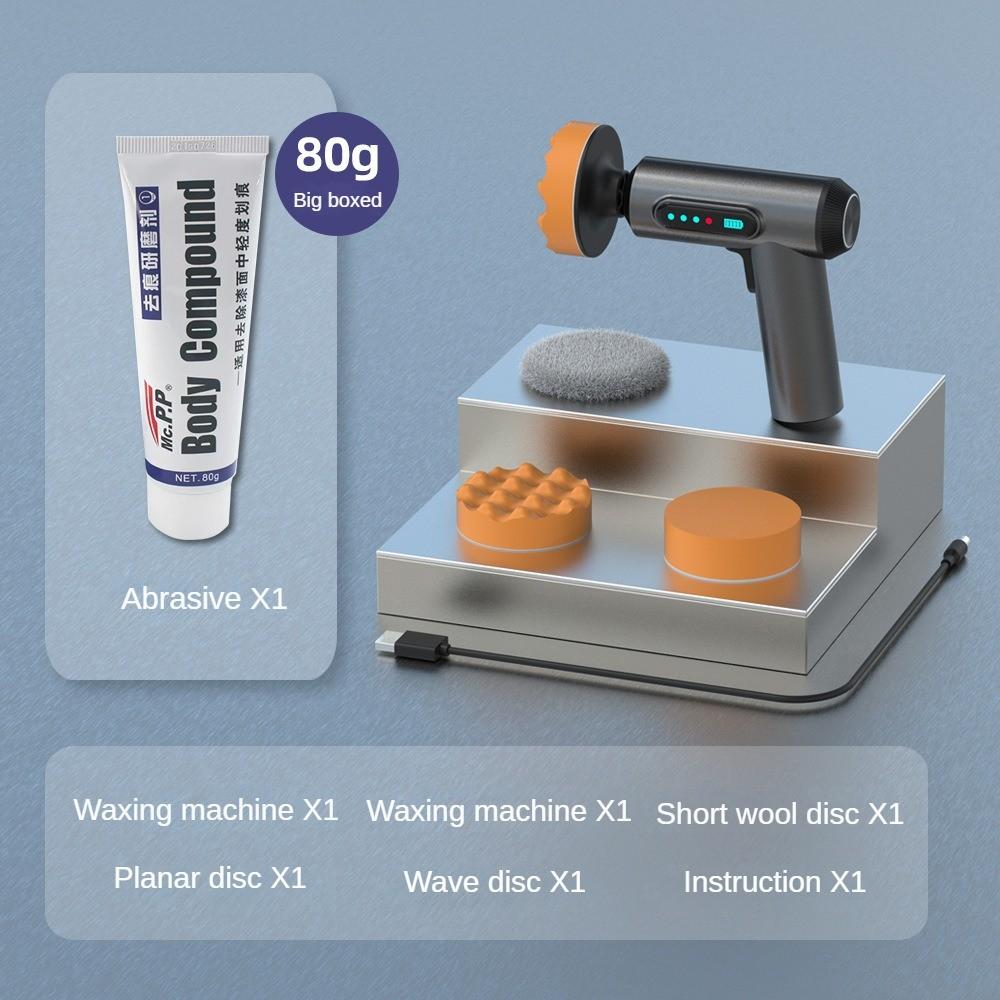 80W Household Digital Display Electric Car Polisher Small Portable Auto Polishing Machine Wireless Waxing Tool