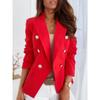 Fashion Long Sleeve Loose Suit Collar Women Jackets Double Breasted Solid Color Office Ladies Streetwear Shirt Female Slim Fit Casual Simple Clothing