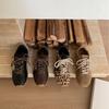 2025 autumn and winter new round head lace-up leopard print sports and leisure dad shoes mountaineering running women's single shoes
