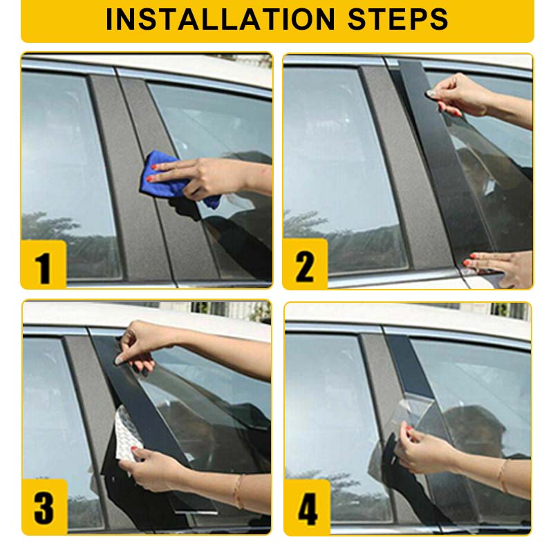 6Pcs Car Window Pillar Posts Door Trims Cover Fit For KIA Seltos 2020 2021 2022 2023 Auto BC Column Glossy Black Stickers Parts