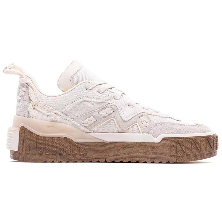 Li Ning 001 Unblock DuPont Paper Sklisikker Lett Slitesterk Lavsko Skatesko Dame sneaker Eggeskallgrå AGCS222-1
