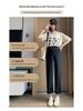 Women's Spring/Summer Maternity Cotton-Linen Stretch Wide-Leg Pants, Loose Fit, Cropped Length