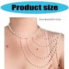 Elegant Women Shawl Jewelry Multi Layer Beaded Shoulder Chain Layered Necklace Banquet Dress Bridal Accessories