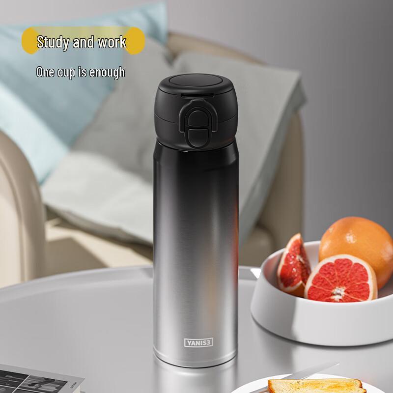YANIS 316 Stainless Steel Dual-Drink Insulated Bottle with Pop-Up Lid