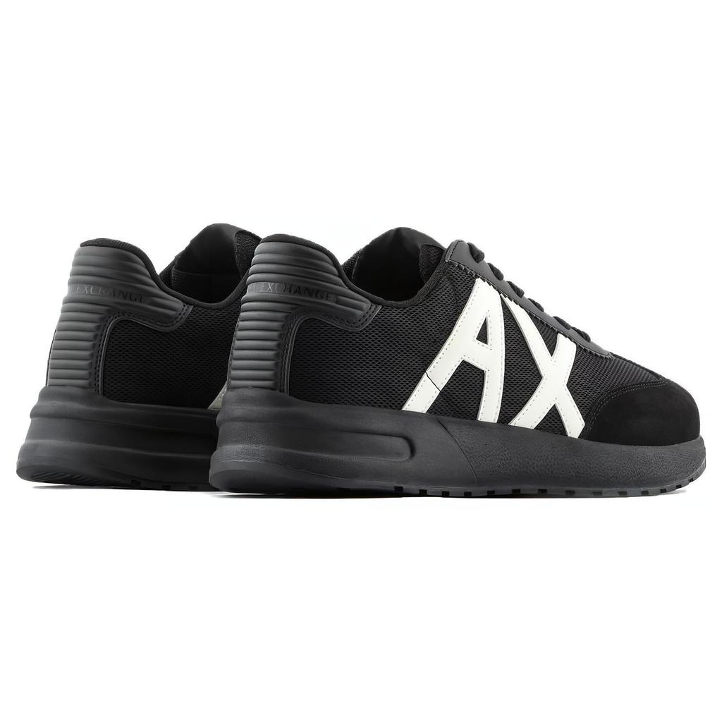 Armani Exchange Polyester Round Toe Lace-Up Low-Top Casual Shoes Men sneaker Black XUX071XV5271M217