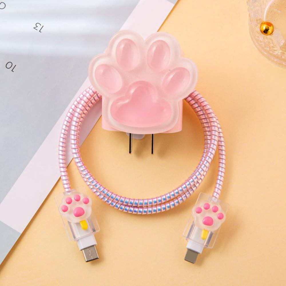 Geeignet für Apple Datenkabel Schutzhülle Ladegerät 20W Schnellladung bruchsicher Kabelaufwickler Niedliches Blume Tier Fortgeschritten