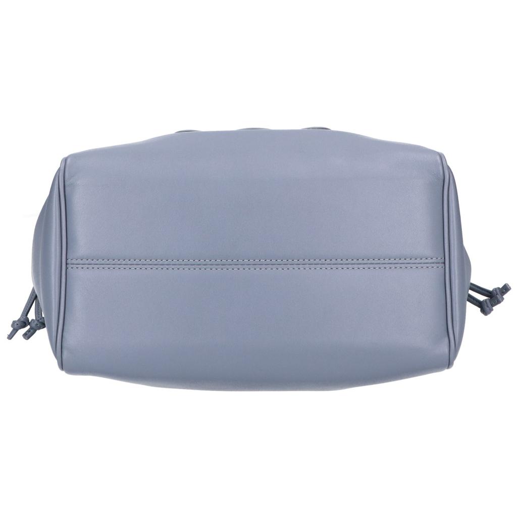 CELINE Excellent condition small Cabas drawstring Cuir Triomphe smooth calfskin 2-way shoulder bag Handbag Blue grayUsed