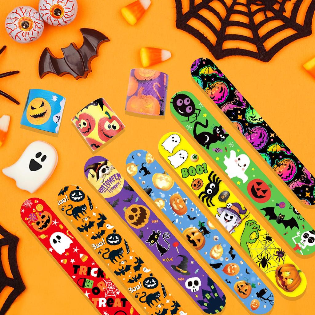 12/24 Stück Halloween Basteln Schnapparmbänder Piñata Spielzeug Beute Party Geisterfest Klatscharmbänder Kindergeburtstagsparty DIY Dekorationen