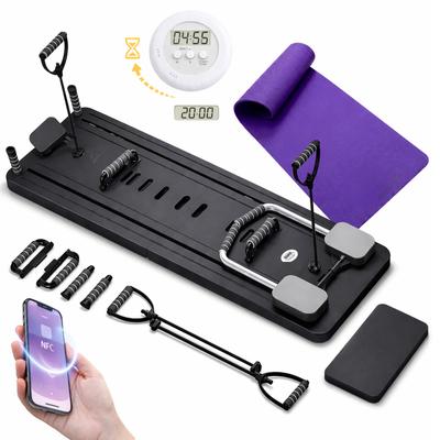 Placa Interativa PARA Pilates fitness cardio placa de pilates multifuncional dobrável PARA exercícios com elásticos preto