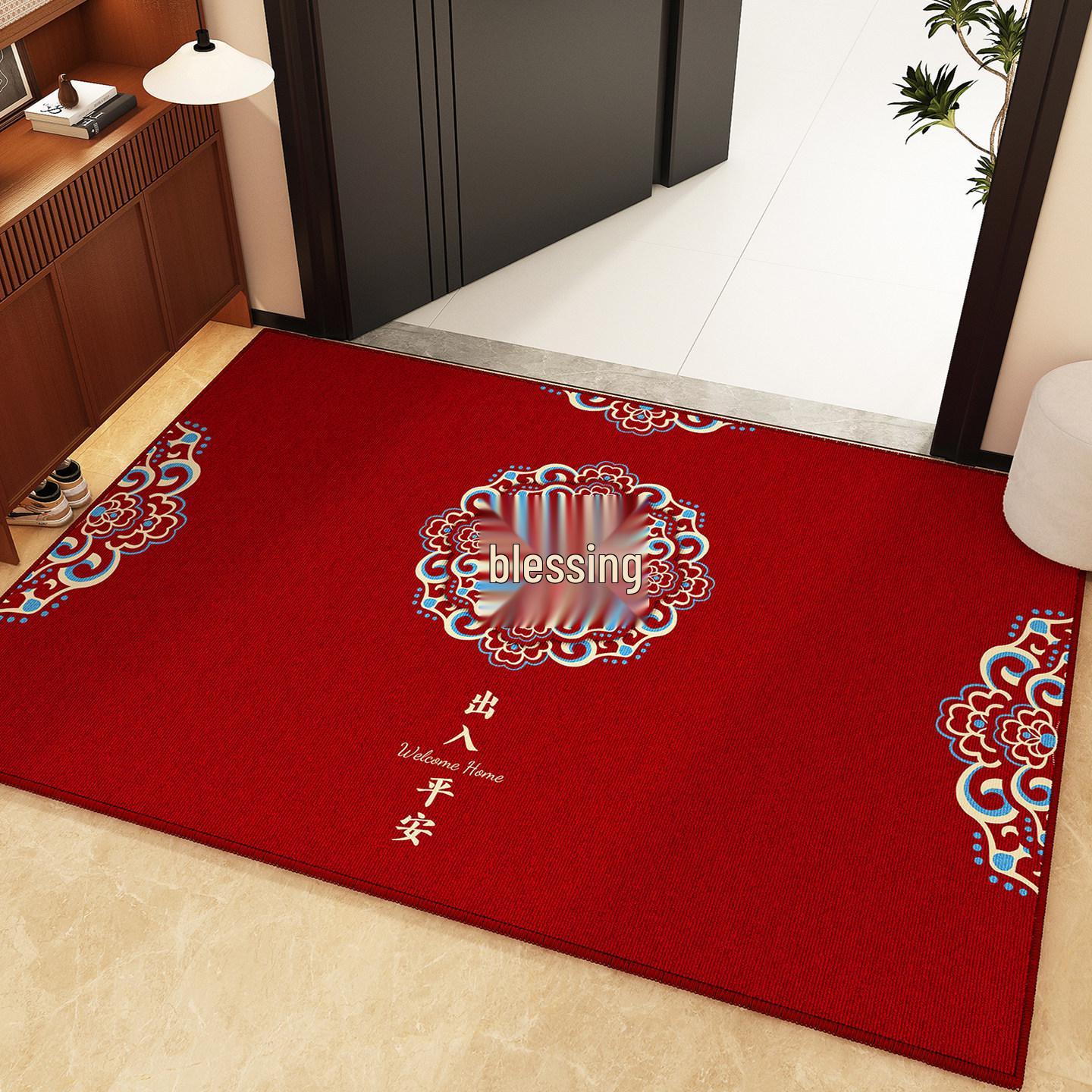 

Year of the Horse Red Festive Wear-Resistant Door Mat - Outdoor Dust Removal & Housewarming Gift 40*60cm