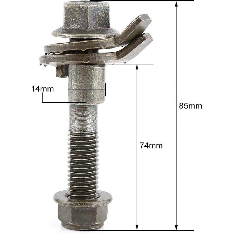 Camber Bolts Adjustment,4Pcs 14Mm Vehicles Steel Four Wheel Alignment Adjustable Camber Kit Cam Bolt Rear Camber Kit 81260 Camber Kit