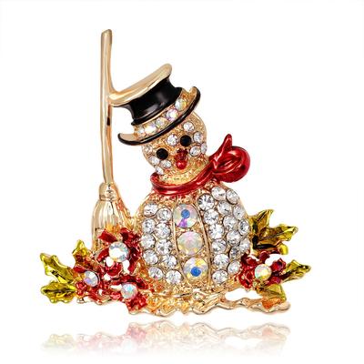 Fashion Design Christmas Accessories Diamond Snowman Brooch Brooch Versatile Accessories