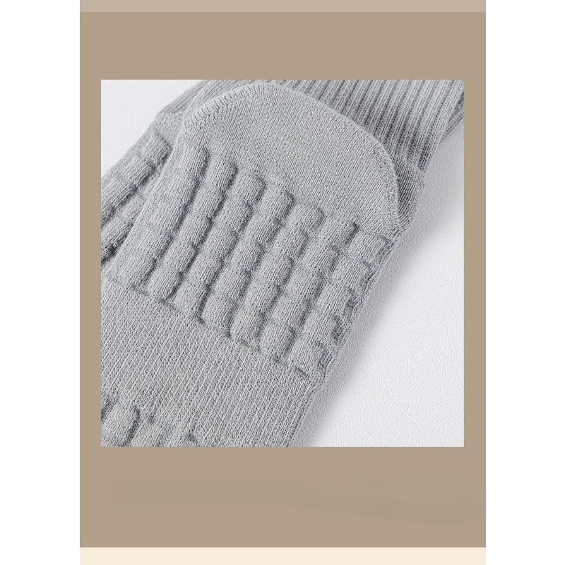 Five-fingered Socks for Men's Sports Running, White Shock-absorbing Toe Separation Socks, Thickened Towel Bottom Short Socks