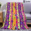 Neon Vertical Floral Lightweight Microfiber Soft Christmas Fleece Blanket Warm Cozy Throw for Bed Sofa Office Travel All Season