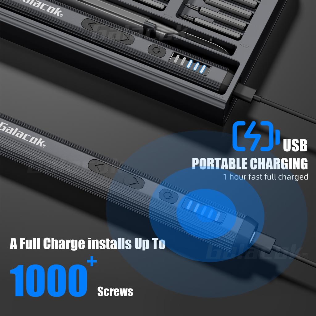 Precision Electric Screwdriver Set Cordless 64 Precision Drill Bits 5 Torque Settings LED Mobile Phone Repair Hand Tool Kit DIY