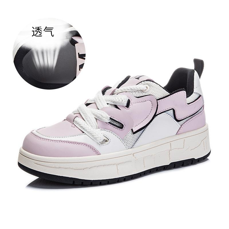 

Love leather little white shoes women s 2025 spring new thick-soled breathable sports board shoes casual versatile height-increasing women s shoes 40 розовый