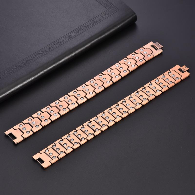 Three Rows of Magnets, Red Copper Bracelet, Simple Men's Shield, Negative Ion Energy Bracelet, Hand Jewelry.