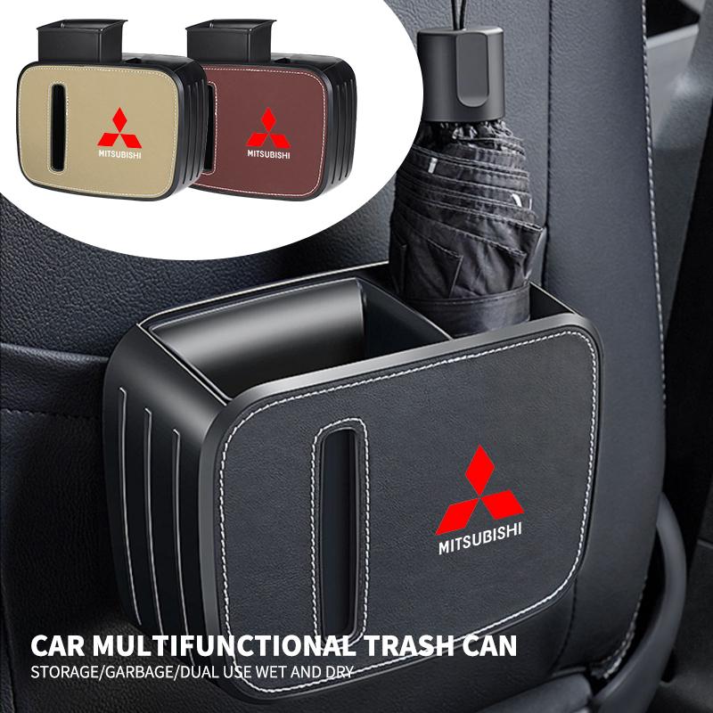 Car Seat Trash Can with Paper Box Pressing Type Trash Car Accessories For Mitsubishi Mirage G4 DV5
