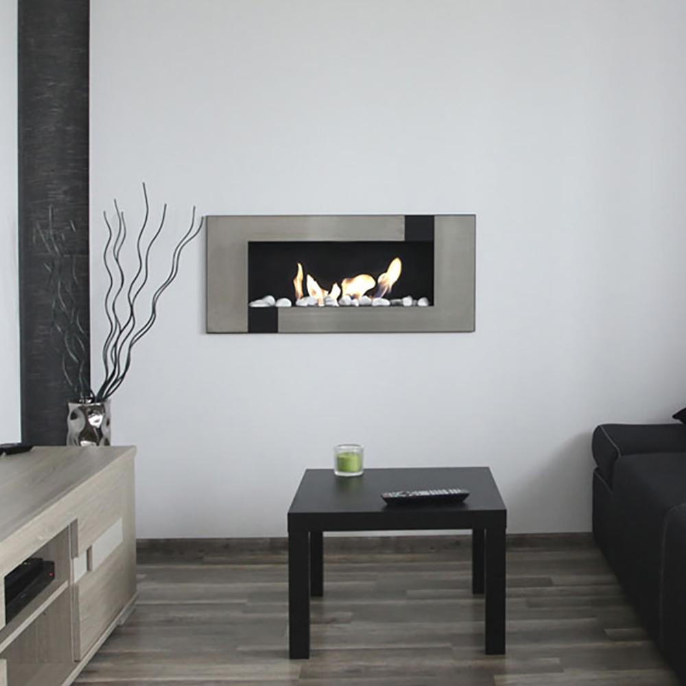 Wall Mounted Bioethanol Fireplace DELTA 2 QUBE TÜV