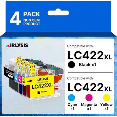 Cartucho de tinta Compatible - Brother - LC422XL - Paquete de 4 - 3000 páginas negro - 1500 páginas color