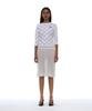 Partimento Woman Pwc Lace Trim Overlay Midi Skirt_White
