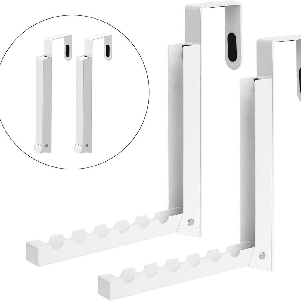 

2Pcs Metal Clothes Door Drying Hook No Punching Clothes Storage Rack Coat