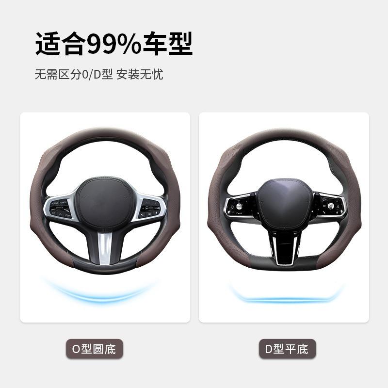 5D Flip Fur Car Steering Wheel Cover for All Seasons Non Slip Sweat Absorbing Breathable Sports Car Steering Covers for BMW