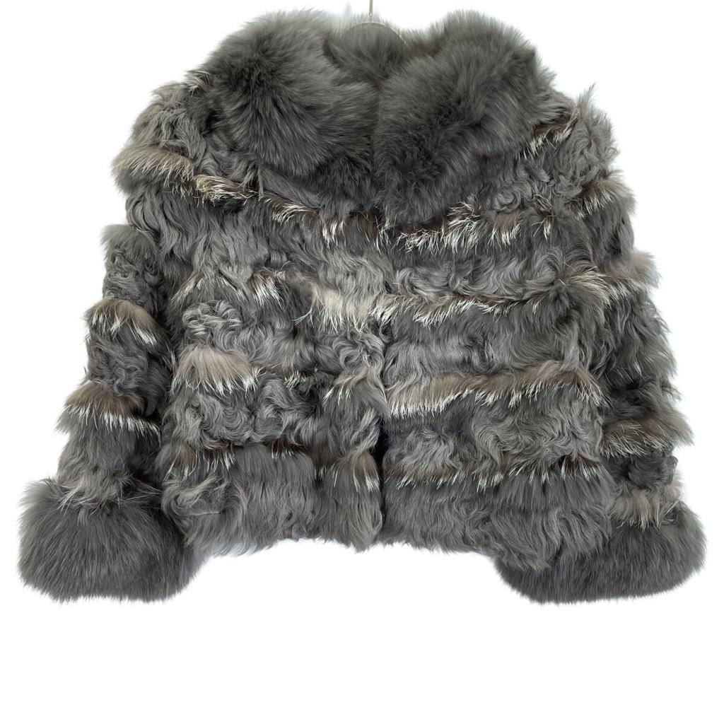 Diagram 04390201 Gray Lamb Fur x Fox Fur Jacket Jacket 36 grayUsed