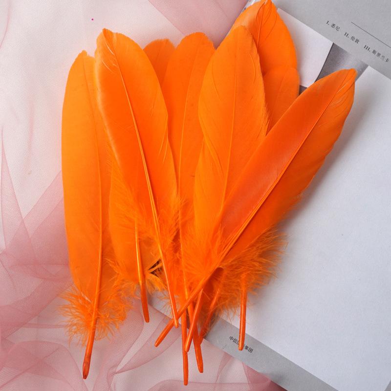 50Pcs White Feather Goose Feather Hard Floating Dream Net Decorative Wings Sun Flower Wall Decoration Kindergarten Handmade Art Class Materials