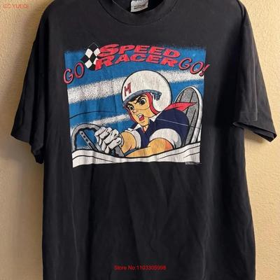 Vintage Speed Racer Black Color Reprint Fan T Shirt An62628 Vintage Stylish Casual Top For Everyday Wear Homme Slightly