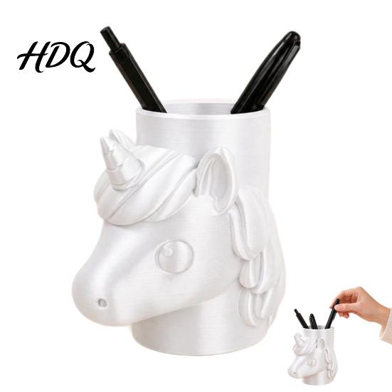 Cute Desktop Organizer for Pencils 3D Printed Unicorn Pen Holder Large Capacity Paintbrushes Multipurpose Cosmetic Brush and Makeup Brushes