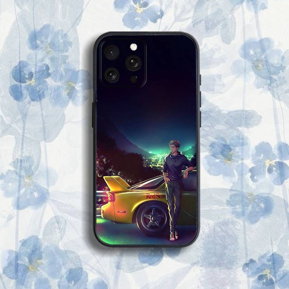 

I-Initials D Anime Phone Case For iPhone 17,16,15,14,13,12,Pro,Max,Plus,E,SE4,Air,Mini Black Soft Box iPhone14