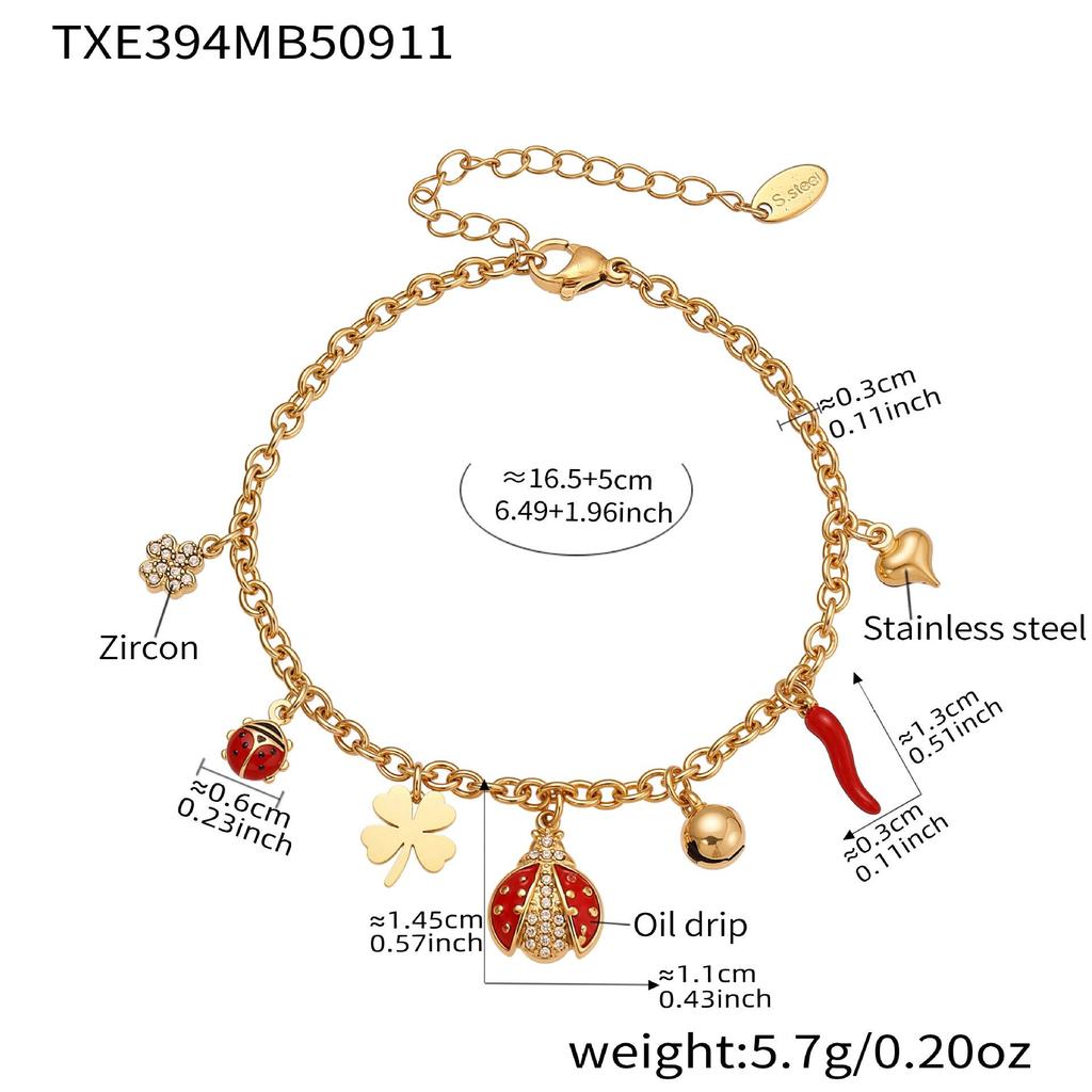 Oumeka Emaille Insekten Accessoire Set - Europäische & Amerikanische Mode Halskette Armband Combo