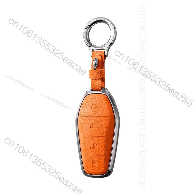 Metal Suede Car Remote Key Cover Case Holder Shell Fob For Byd New Atto 3 Atto2 Song Pro Han Tang Shark Dolphin Seal U Sealion 7