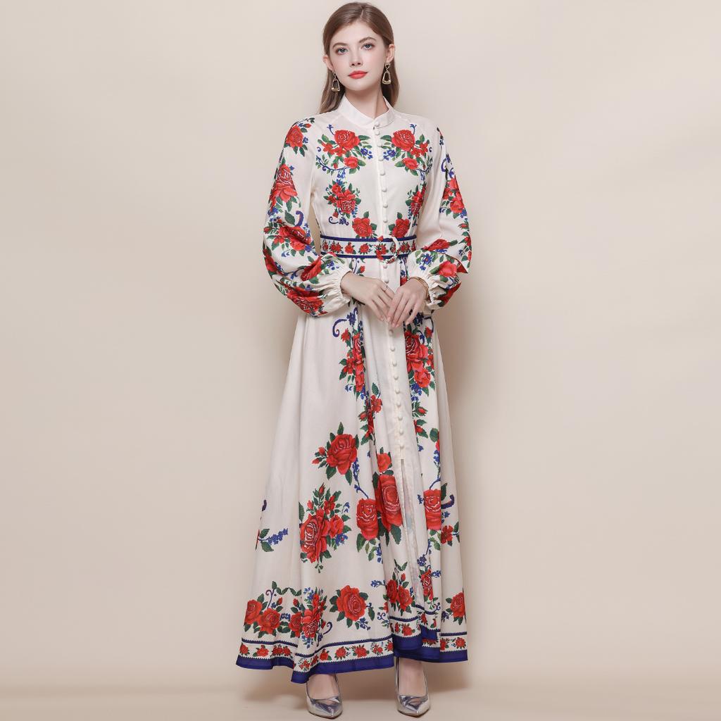 Elegantní Nádherné Květinové Večerní Šaty Dámské Jednoradové Tištěné Dlouhé Společenské Šaty Dámské Ležérní Elegantní Festivalové Oblečení Nové