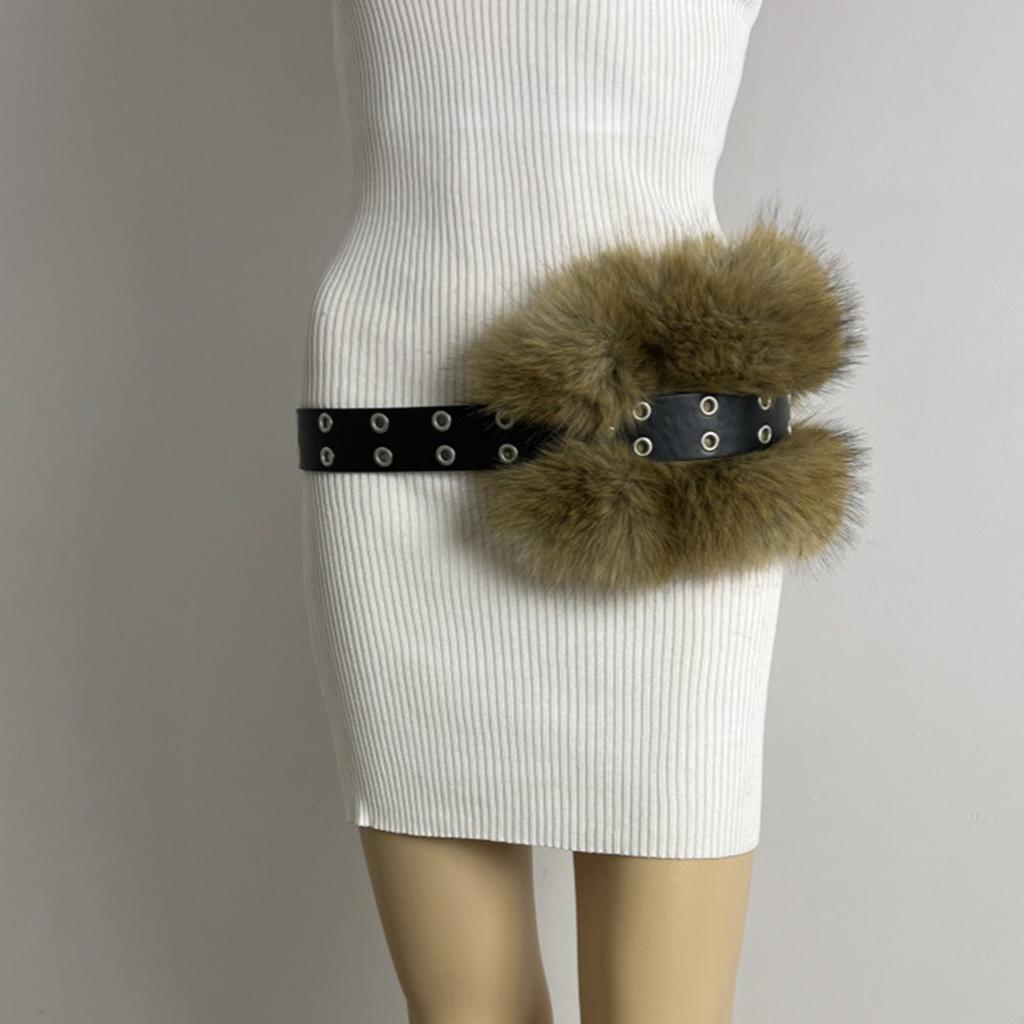 Gothic Waist Belt Stylish Furred Waist Chain Belt Elaborate Chain Belly Chain for Dress Cowboy Belt Waist Chain