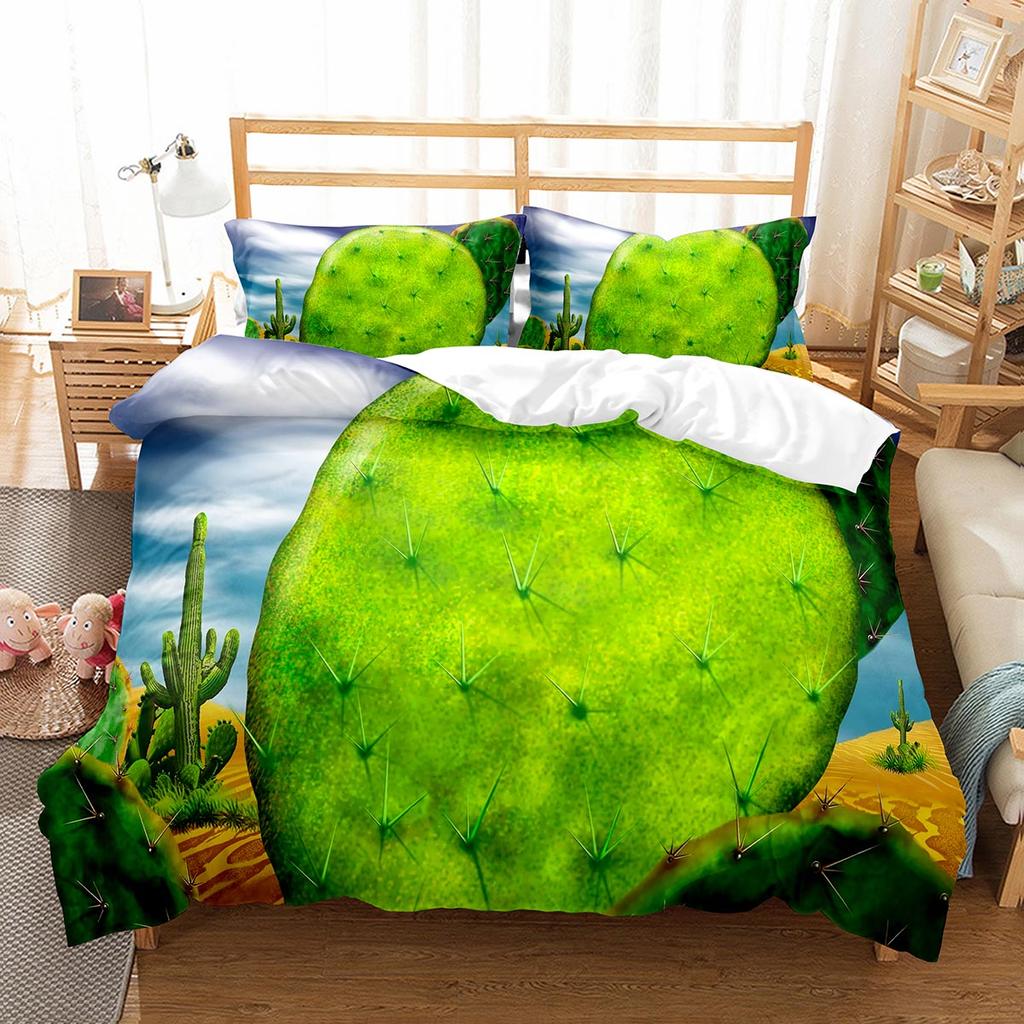 Cactus Duvet Cover Set Desert Plants Pattern Comforter Cover Double Single Size For Kids Teens Adults Bedding Set Quilt Cover