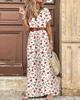 Robe Bohème Chic à Col en V et Imprimé Floral
