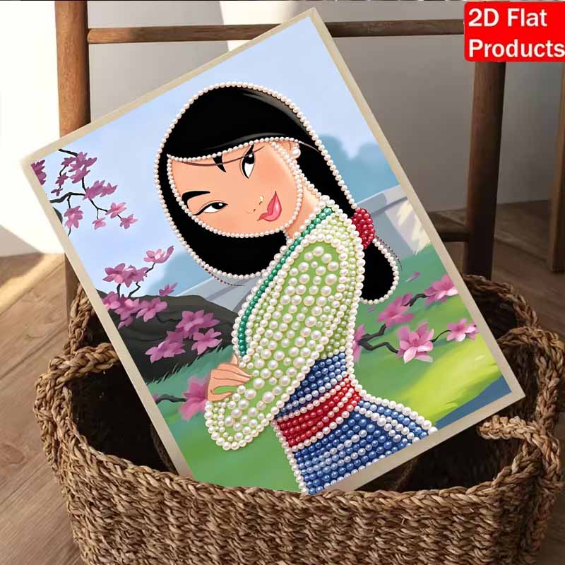 Disney Pearl Painting Anime Mulan Art Kit Adult Beginner Home Wall Decor Special Shape