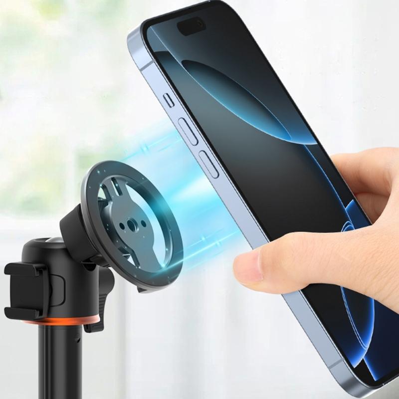 Strong Metal Magnetic Phone Tripod Mount Holder Works On 1/4 Thread And Cold Shoe Linkage For Camera Support