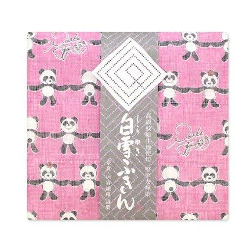 Snow White Yuzen Dishcloth Happy Panda Pink