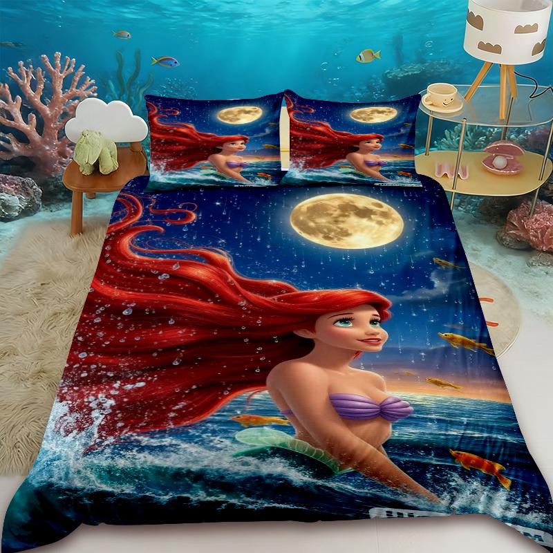 

Disney Princess Series Duvet Cover Fairy Cartoon Bedding Set for Home 3-Piece Set 1 Quilt Cover Bedroom Decor Girls Gifts 135x200cm