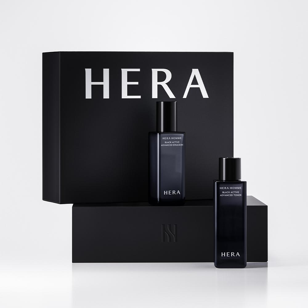 Hera New Hera Homme Black Active Set 2 Types 125 Ml Toner+110 Ml Emulsion
