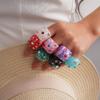 Trendy Minimalist Colored Resin Ring With Vintage Bright Diamonds Irregular Personality Geometric Rings Jewelry Accessories Gift