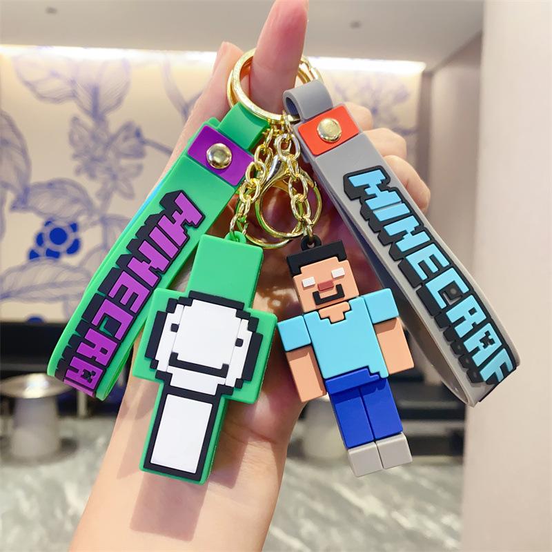 Game Minecraft Keychain, Creative Cartoon Pendant Game Merchandise Small Gift
